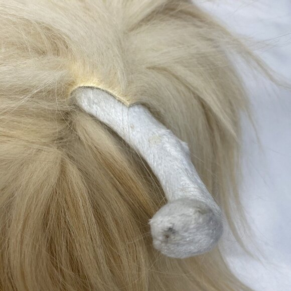 Vintage Pomeranian Dog Figurine 8" Real Fur Handmade OOAK Collectible - Picture 10 of 10